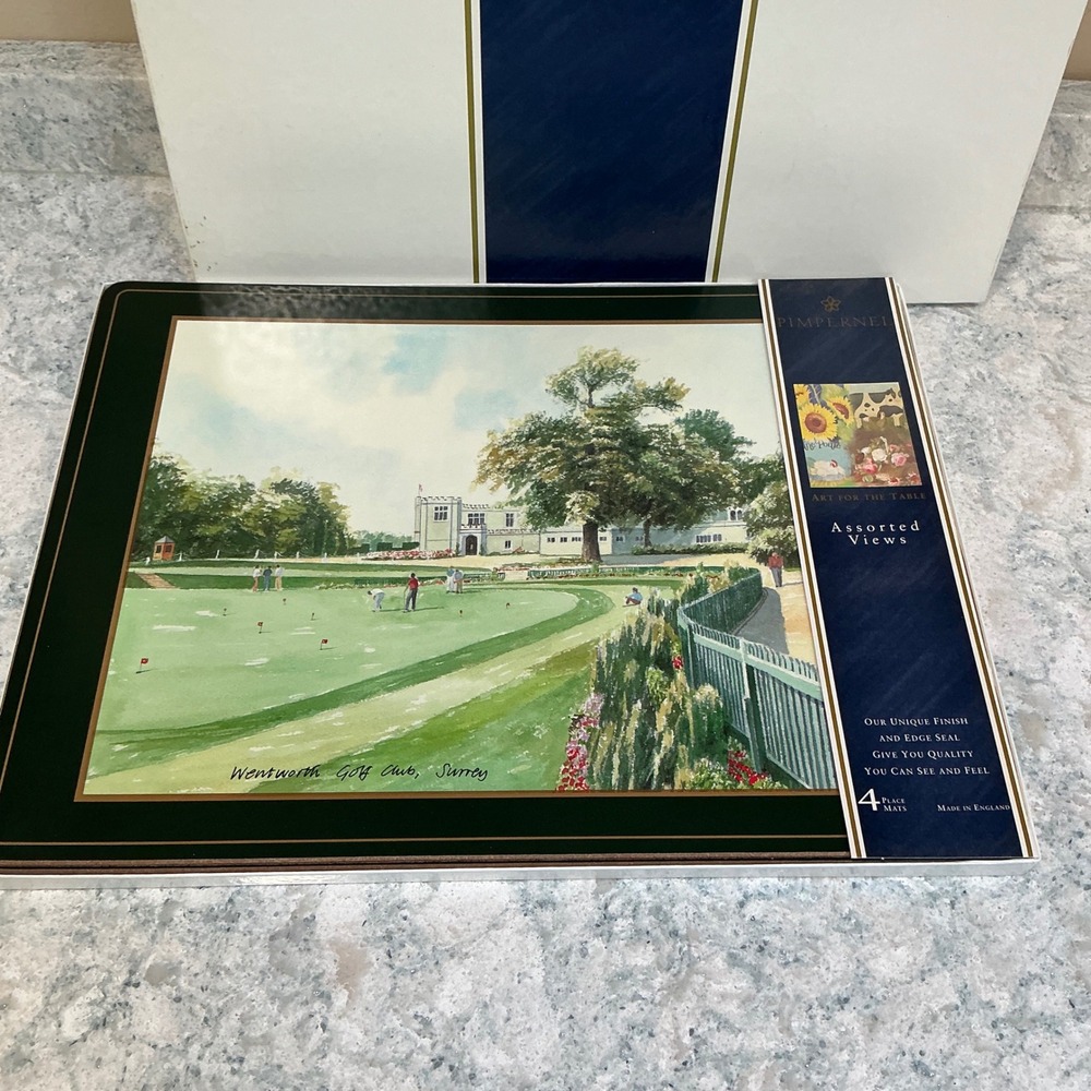 Pimpernel Placemats Assorted Views Golf Courses Set of 4 Green British Sporting